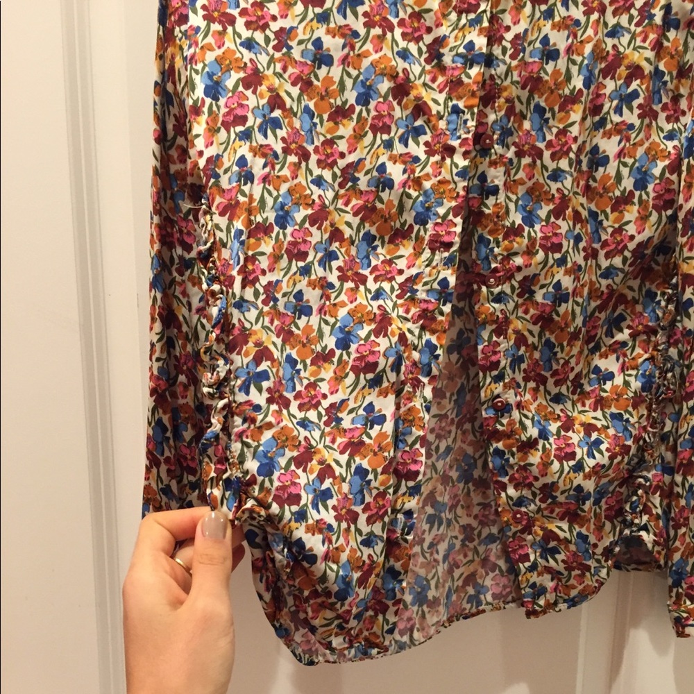 Zara flowered girl top. Buttoned down. - Picture 4 of 5
